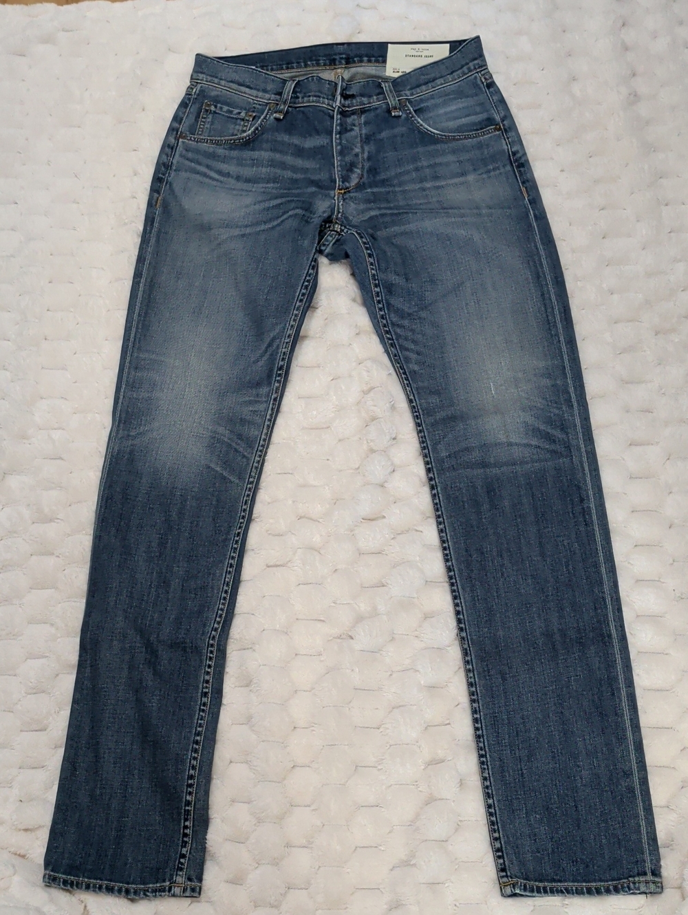 rag & bone Men's Slim Jeans in Medium Blue Wash